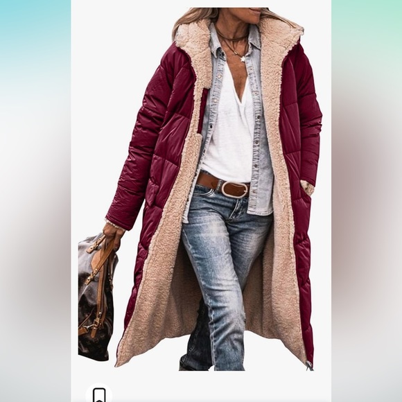 pretty garden Jackets & Blazers - NWT XL Oversized Shearling Fleece Long Coats Jackets reversible